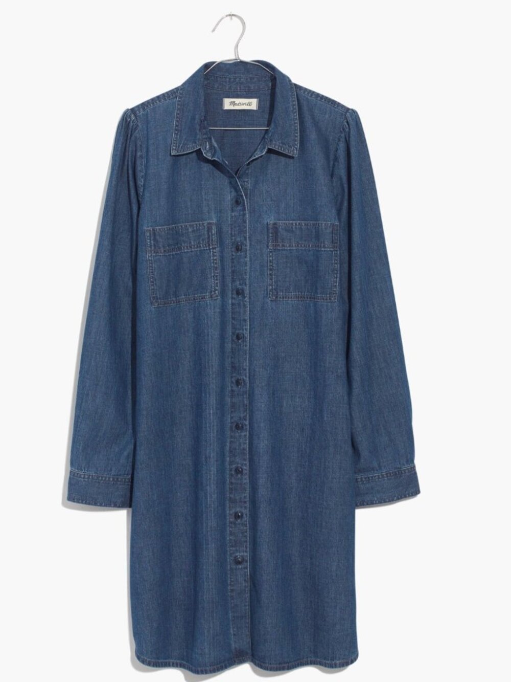 Denim Puff-Sleeve Shirtdress